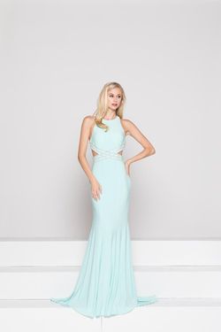 Style 1939 Colors Blue Size 2 Floor Length Turquoise Military Mermaid Dress on Queenly