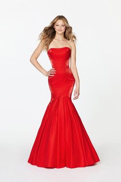 Style 20051 Angela and Alison Red Size 14 Angela & Alison Tall Height Mermaid Dress on Queenly