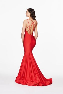 Style 20061 Angela and Alison Red Size 6 Military Floor Length Mermaid Dress on Queenly