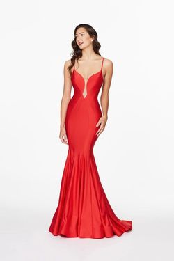 Style 20061 Angela and Alison Red Size 6 Military Floor Length Mermaid Dress on Queenly