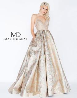 Style 2010 Mac Duggal Gold Size 4 Ball gown on Queenly