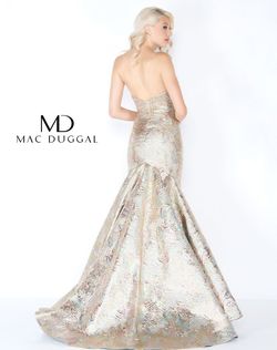 Style 2015M Mac Duggal Gold Size 12 Flare Plus Size Military Tall Height Mermaid Dress on Queenly