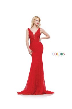 Style 2269 Colors Dress Red Size 18 Lace Plus Size Mermaid Dress on Queenly