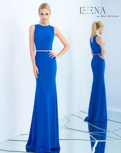 Style 25639I Mac Duggal Blue Size 4 Tall Height Floor Length Straight Dress on Queenly