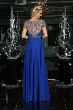 Style 30681 Impression Royal Blue Size 14 $300 Pageant Floor Length A-line Dress on Queenly