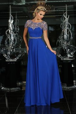 Style 30681 Impression Royal Blue Size 14 Floor Length Pageant Tall Height Plus Size A-line Dress on Queenly
