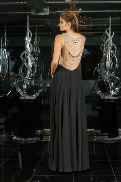 Style 30686 Impression Black Size 16 $300 Tulle Military Mermaid Dress on Queenly