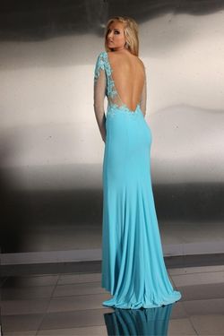 Style 30734 Impression Blue Size 4 Embroidery Mermaid Dress on Queenly