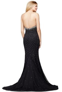 Style 33132A Jovani Black Size 4 Vintage Strapless Mermaid Dress on Queenly