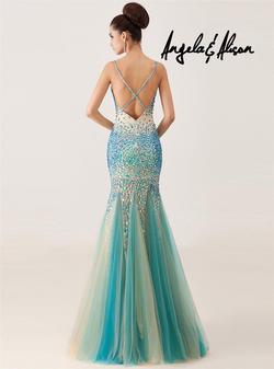 Style 41009 Angela and Alison Blue Size 8 Flare 50 Off 70 Off Mermaid Dress on Queenly