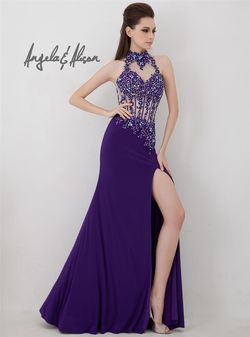 Style 41048 Angela and Alison Purple Size 12 Flare Plus Size Tall Height Mermaid Dress on Queenly