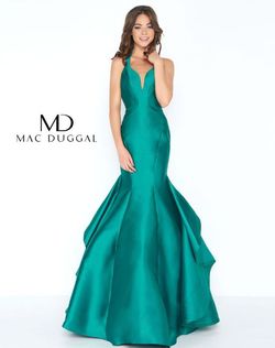 Style 48436A Mac Duggal Green Size 14 Emerald Plus Size Mermaid Dress on Queenly