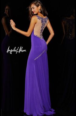 Style 51013 Angela and Alison Purple Size 10 Tall Height Floor Length Mermaid Dress on Queenly