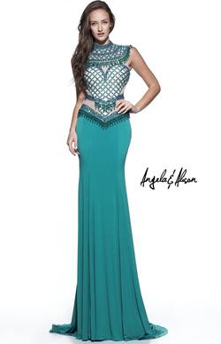 Style 51027 Angela & Alison Black Size 14 Flare Plus Size Mermaid Dress on Queenly