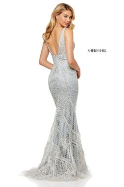 Style 52649 Sherri Hill Silver Size 14 Prom Mermaid Dress on Queenly