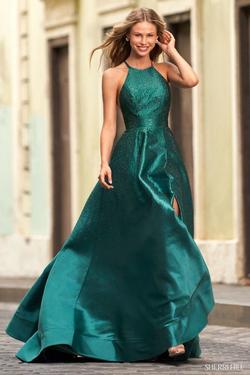 Style 54422 Sherri Hill Green Size 2 Prom Ball Gown A-line Dress on Queenly