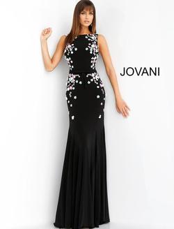 Style 61096 Jovani Black Size 4 Sequin Multicolor Mermaid Dress on Queenly