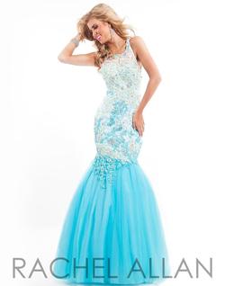 Style 6831 Rachel Allan Light Green Size 12 Prom Mermaid Dress on Queenly