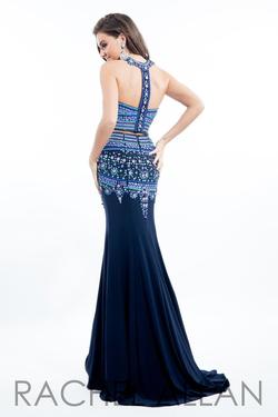 Style 7065 Rachel Allan Blue Size 2 Navy Straight Dress on Queenly