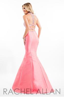 Style 7067 Rachel Allan Orange Size 4 Silk Mermaid Dress on Queenly