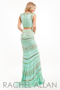 Style 7089 Rachel Allan Light Green Size 6 Straight Dress on Queenly