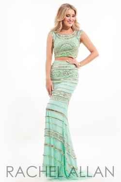 Style 7089 Rachel Allan Light Green Size 6 Prom Straight Dress on Queenly