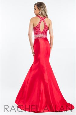 Style 7557 Rachel Allan Red Size 4 Straight Dress on Queenly