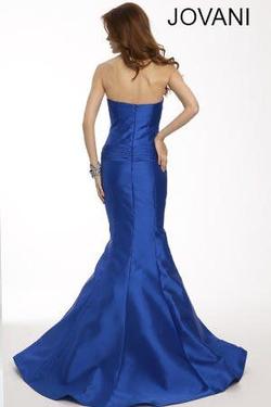Style 99028A Jovani Blue Size 4 Strapless Mermaid Dress on Queenly