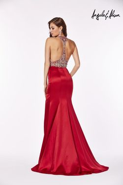 Style ANG48016 Angela and Alison Red Size 6 Flare Military Floor Length Mermaid Dress on Queenly