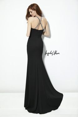 Style ANG52118 Angela and Alison Red Size 14 Black Tie High Neck Side slit Dress on Queenly