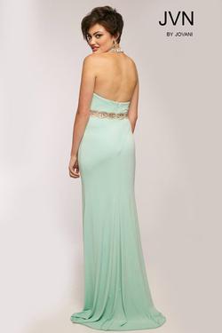 Style JVN20530A Jovani Light Green Size 8 Prom Jewelled Side slit Dress on Queenly