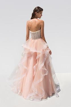 Style P618 Eleni Elias Pink Size 4 Black Tie Floor Length Military Tulle A-line Dress on Queenly