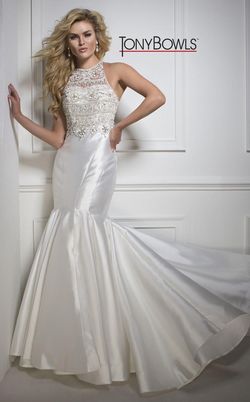 Style TB11751 Tony Bowls White Size 6 $300 Tall Height Mermaid Dress on Queenly