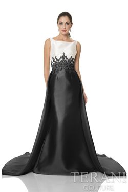 Style 1.61E+190 Terani Black Size 6 Sequined Wedding Guest Jewelled Ball gown on Queenly