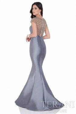 Style 1621M1720 Terani Nude Size 8 Mermaid Dress on Queenly