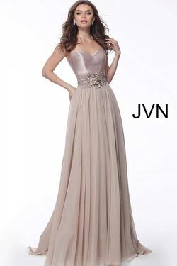 Style JVN62406A Jovani Nude Size 6 Tulle A-line Dress on Queenly