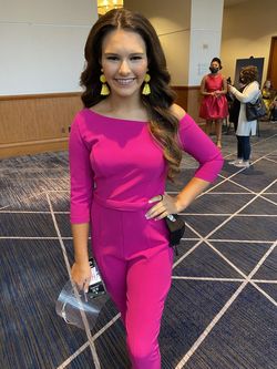 Jovani Hot Pink Size 6 Custom Jumpsuit Dress on Queenly
