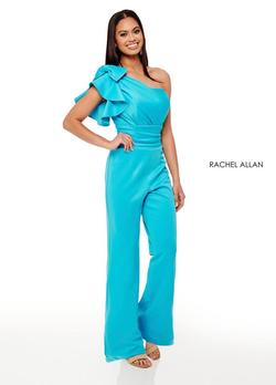 Rachel Allan Blue Size 0 Turquoise Jumpsuit Dress on Queenly