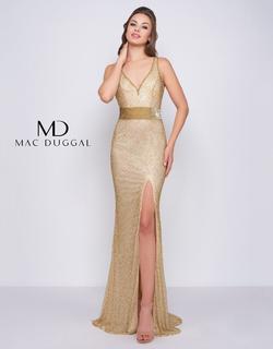 Mac Duggal Gold Size 6 Sheer Straight Dress on Queenly
