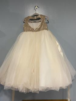 David's Bridal Gold Size 0 Tulle Flower Girl Ball gown on Queenly