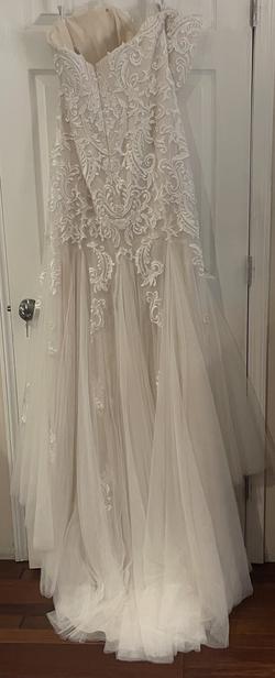 Alfred Angelo Nude Size 18 Medium Height Embroidery Wedding Mermaid Dress on Queenly