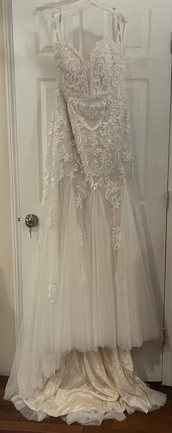 Alfred Angelo Nude Size 18 Medium Height Embroidery Wedding Mermaid Dress on Queenly