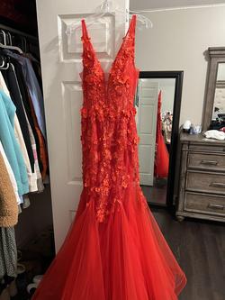 Jovani Red Size 0 Black Tie Mermaid Dress on Queenly