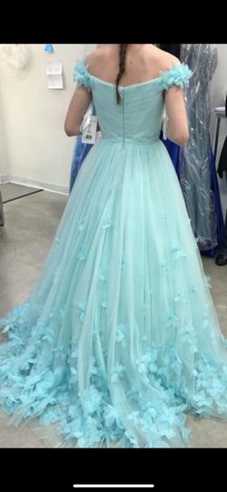 Sherri Hill Light Blue Size 0 Ball gown on Queenly