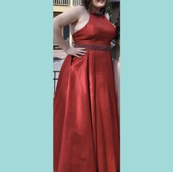 Alyce Paris Red Size 20 Plus Size Military Floor Length A-line Dress on Queenly