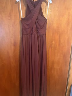 David's Bridal Purple Size 10 Maroon Side Slit A-line Dress on Queenly