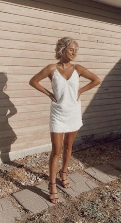 Lulus White Size 2 Floor Length Bridgerton A-line Dress on Queenly