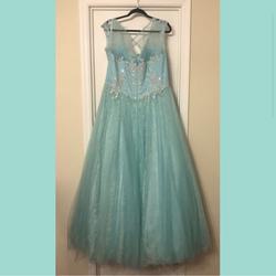 Rachel Allan Blue Size 20 Embroidery Prom Tulle Ball gown on Queenly