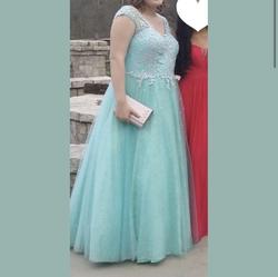 Rachel Allan Blue Size 20 Embroidery Prom Ball gown on Queenly
