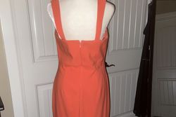 Le Chateau Orange Size 8 Floor Length $300 Coral Mermaid Dress on Queenly